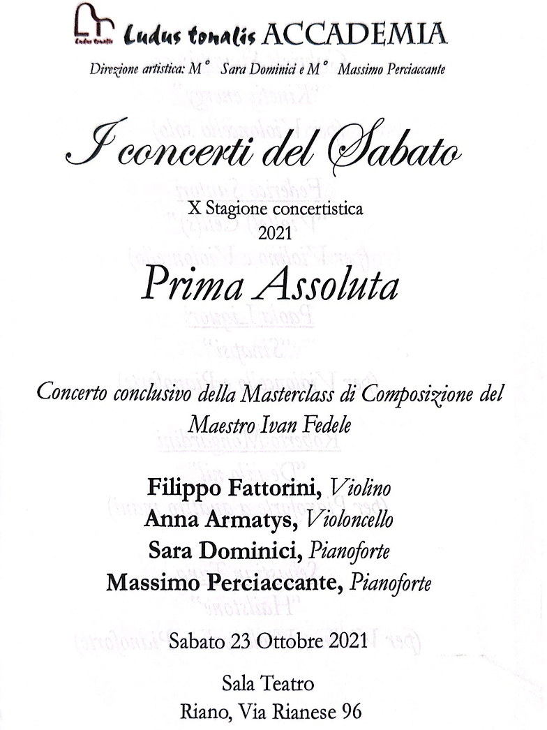 ACCADEMIA LUDUS TONALIS – X Stagione concertistica